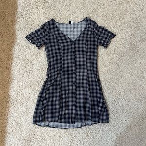 H&M Navy Plaid Dress